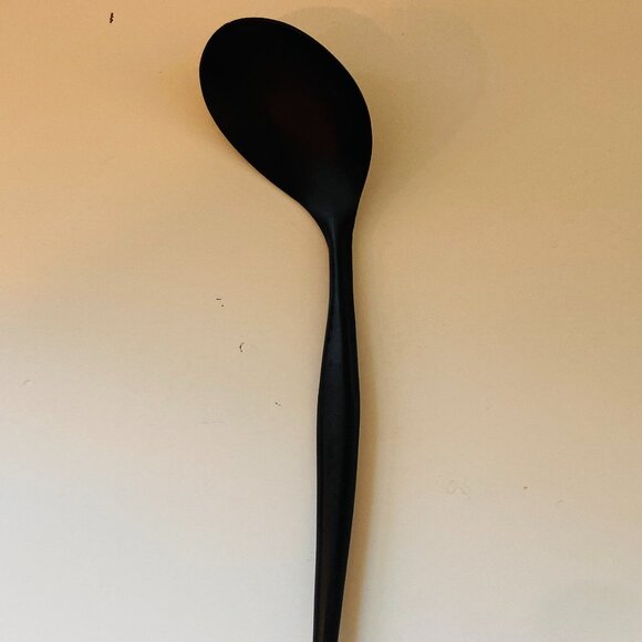 Vintage Long Stemmed SWISS Made  Black Salad Fork & Spoon and Vintage Wood Board - Picture 3 of 9